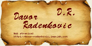 Davor Radenković vizit kartica